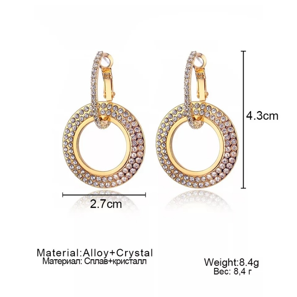 High shine Gold crystal earrings - Picture 6 of 10